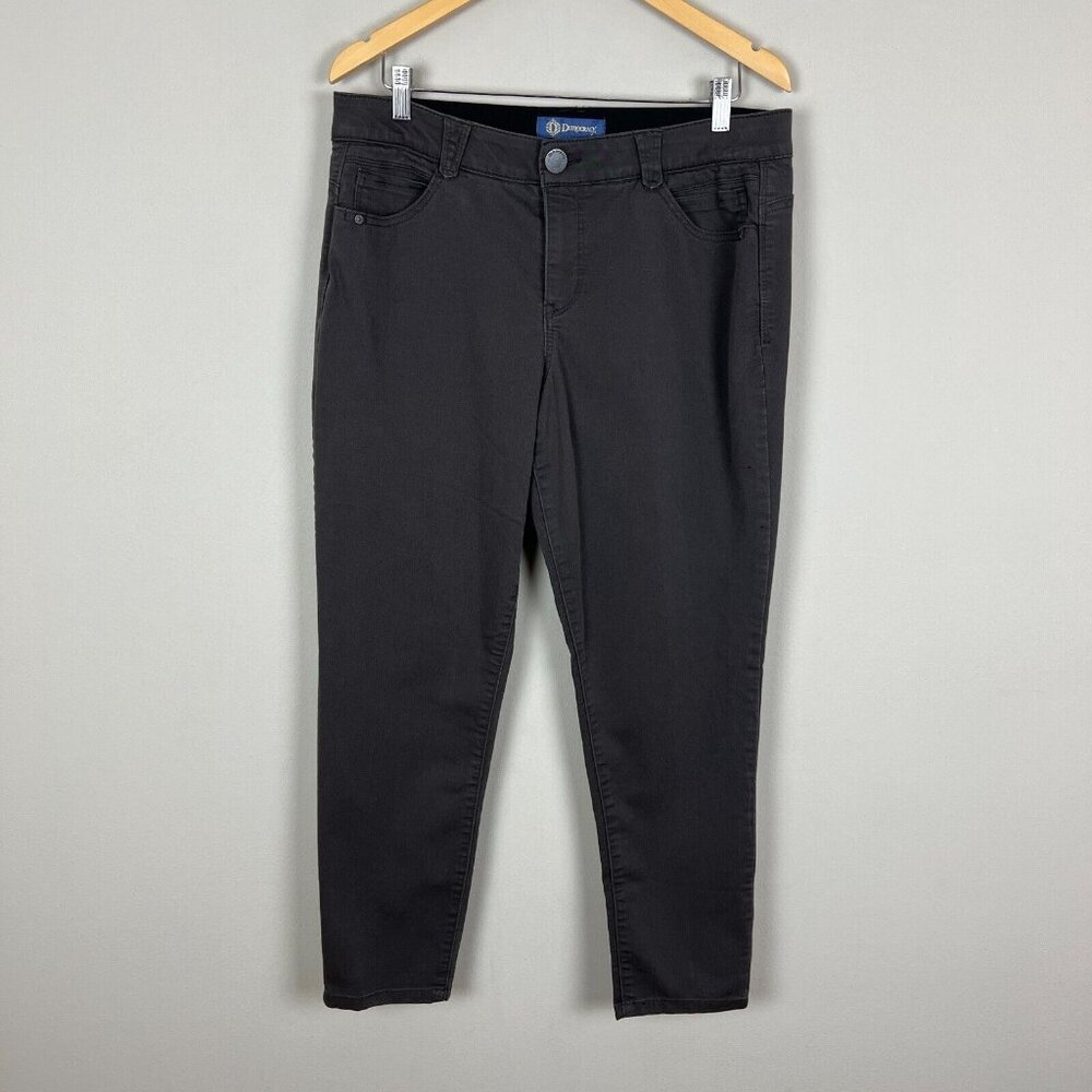 Democracy Ab Solution Jeans Womens 14 Gray Skinny Stretch‎ Denim Tapered Leg